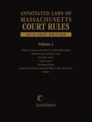 cover image of Annotated Laws of Massachusetts Court Rules